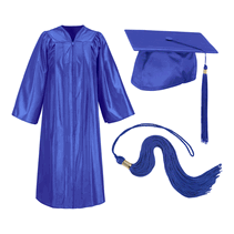 Royal-Blue Cap Gown and Tassel Shiny Finish