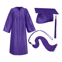 Purple Cap Gown and Tassel Shiny Finish 12 Piece Minimum