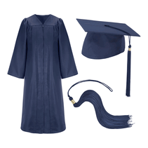 Navy-Blue Cap Gown and Tassel Matte Finish